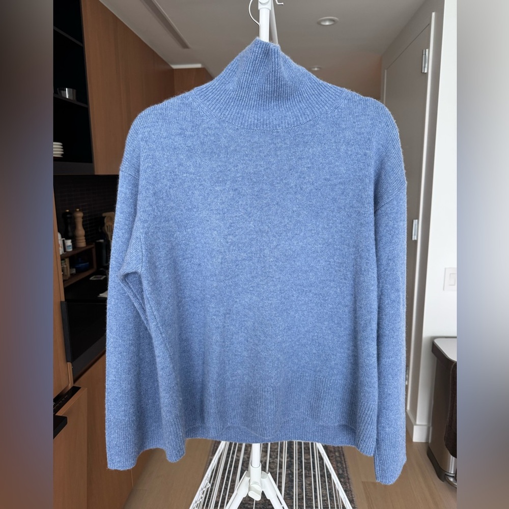 Alex Mill Cashmere Cecile Turtleneck - Heather Blue, Medium - Picture 2 of 5